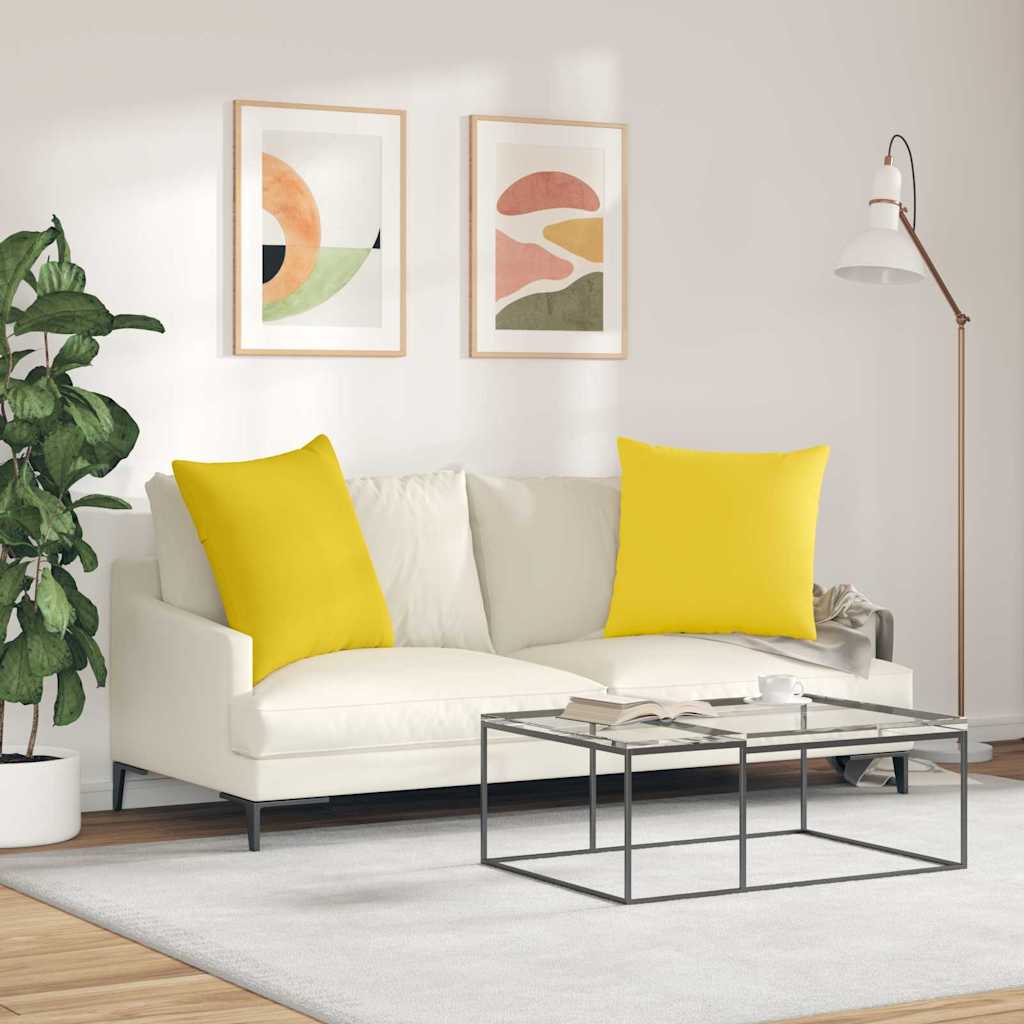 Sofa Pagalvės 2 pcs Šviesi geltona 80 x 80 cm audinys