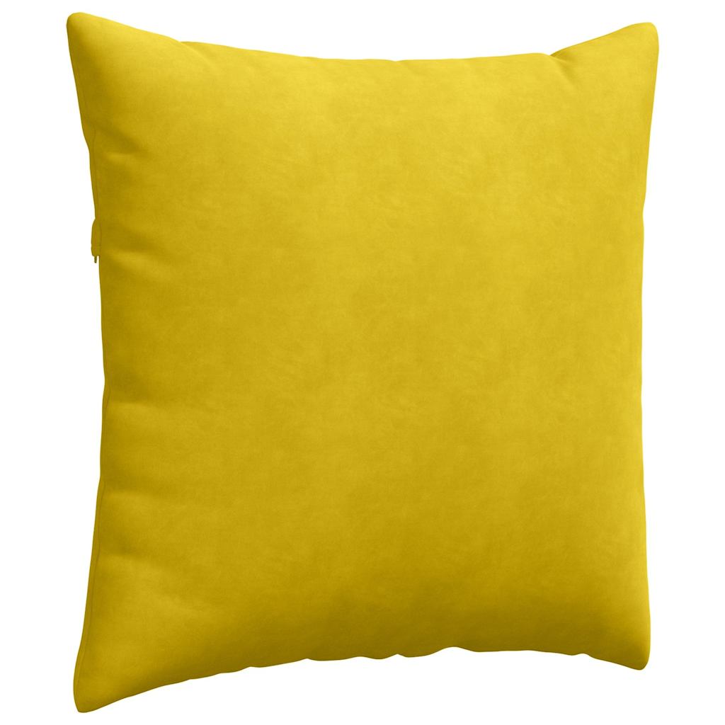 Sofa Pagalvės 2 pcs Geltona 80 x 80 cm Kordūrinis audinys