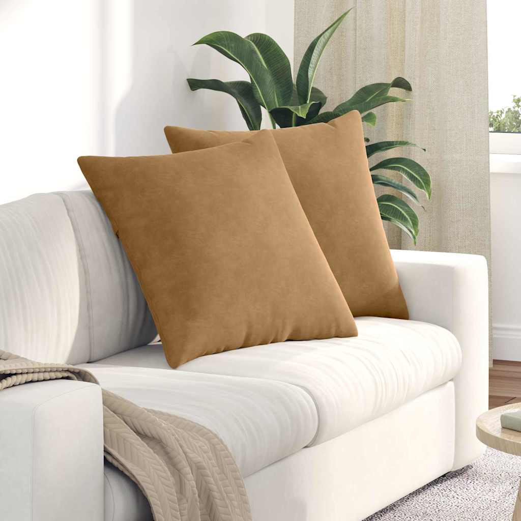 Sofa Pagalvės 2 pcs Ruda 80 x 80 cm Kordūrinis audinys