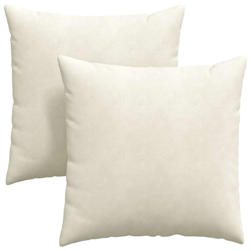 Sofa Pagalvės 2 pcs Kreminė 80 x 80 cm Kordūrinis audinys