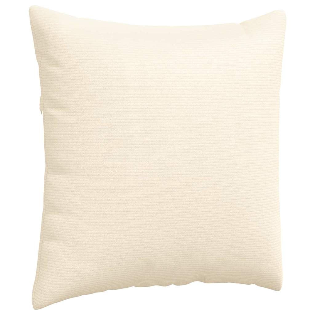Sofa Cushions 2 pcs Cream 80 x 80 cm Corduroy fabric