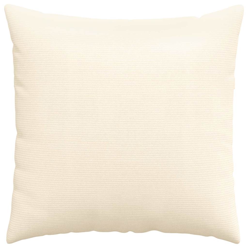 Sofa Cushions 2 pcs Cream 80 x 80 cm Corduroy fabric