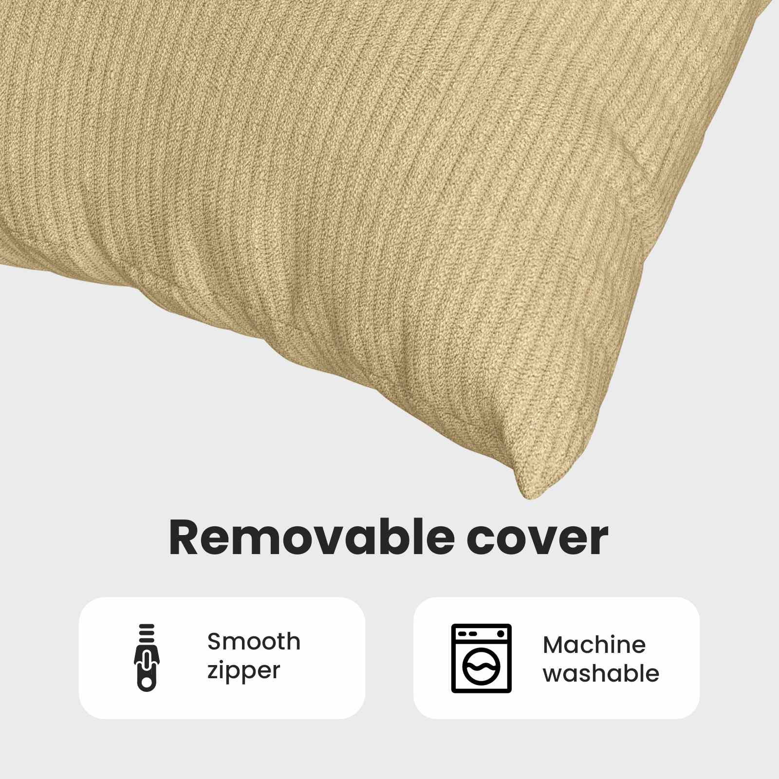 Sofa Pagalvės 2 pcs Pilkai žalia 80 x 80 cm Kordūrinis audinys