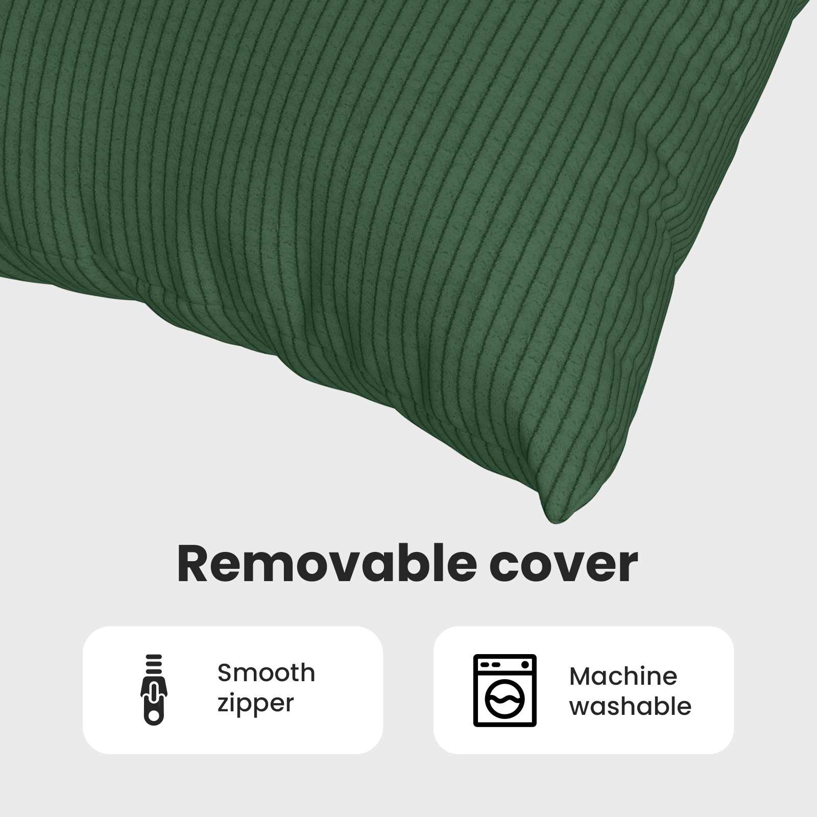 Sofa Pagalvės 2 pcs Tamsiai žalia 80 x 80 cm Kordūrinis audinys