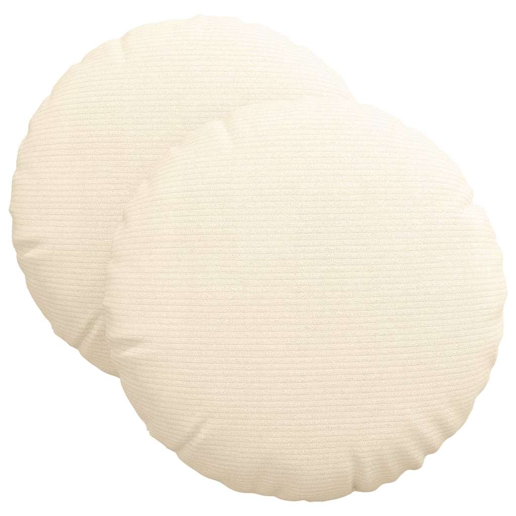 Sėdynių pagalvėlės 2 pcs Kreminė Ø 40 cm Kordūrinis audinys