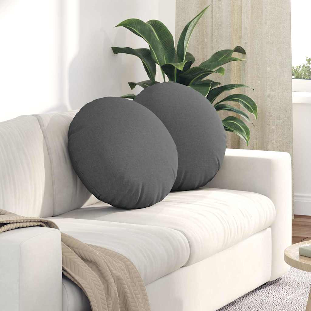 Sėdynių pagalvėlės 2 pcs Tamsiai pilka Ø50 x 19 cm audinys