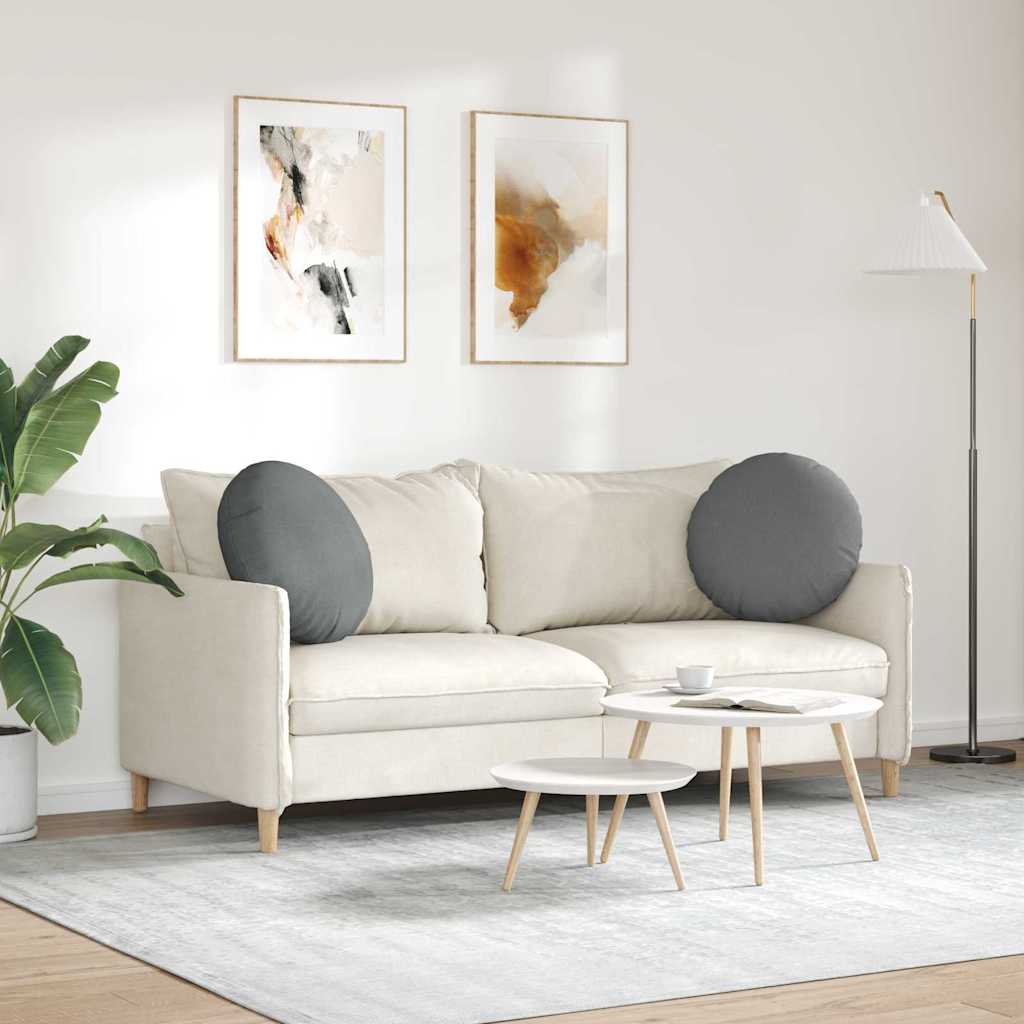 Sėdynių pagalvėlės 2 pcs Tamsiai pilka Ø50 x 19 cm audinys