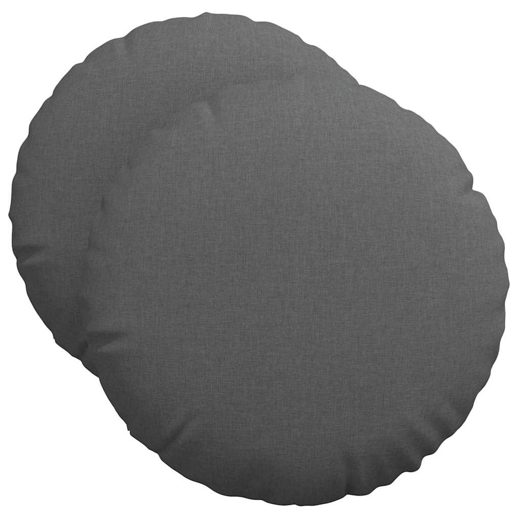 Sėdynių pagalvėlės 2 pcs Tamsiai pilka Ø50 x 19 cm audinys