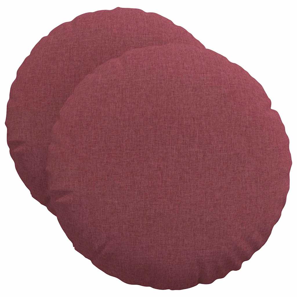 Sėdynių pagalvėlės 2 pcs Vyno raudona Ø50 x 19 cm audinys