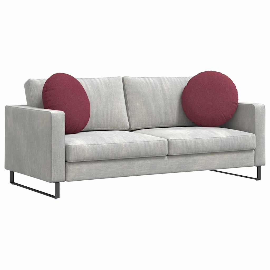 Sėdynių pagalvėlės 2 pcs Vyno raudona Ø50 x 19 cm audinys
