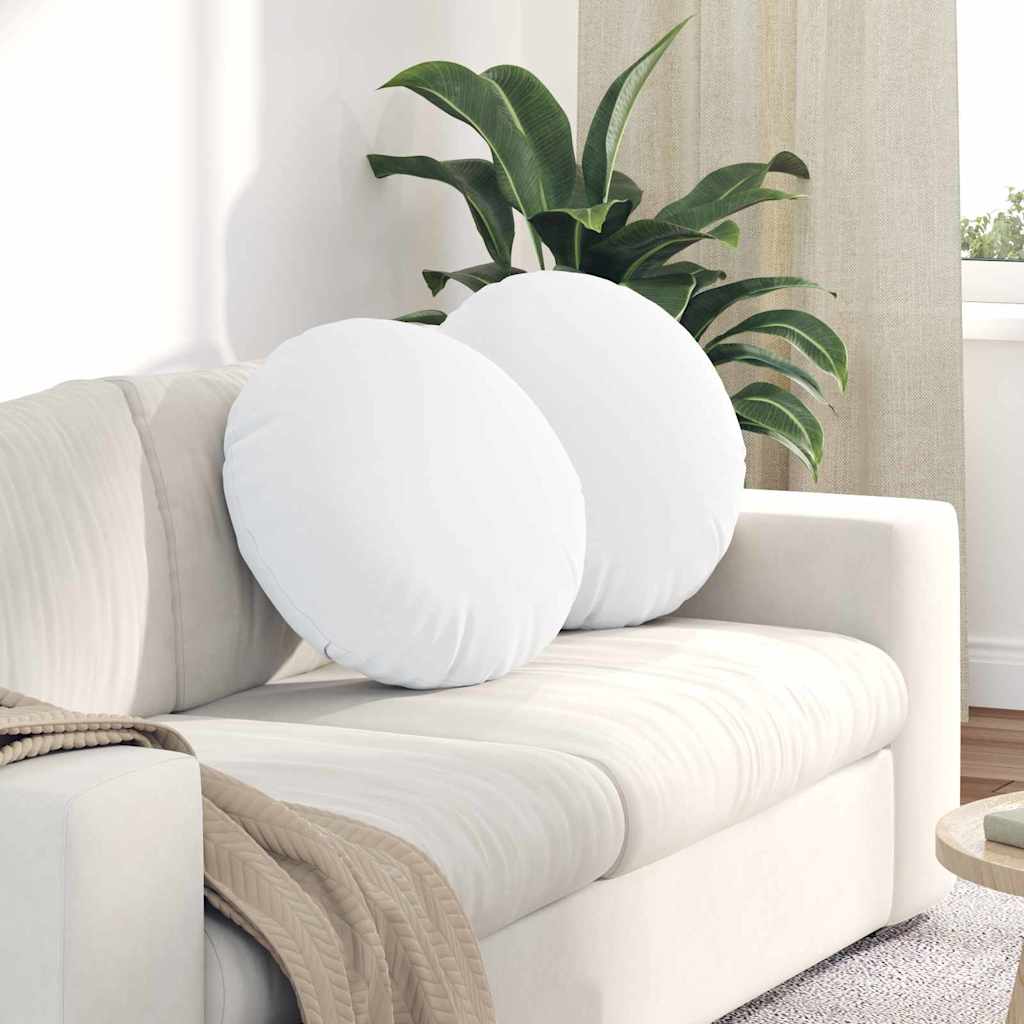 Sėdynių pagalvėlės 2 pcs Balta Ø50 x 19 cm audinys