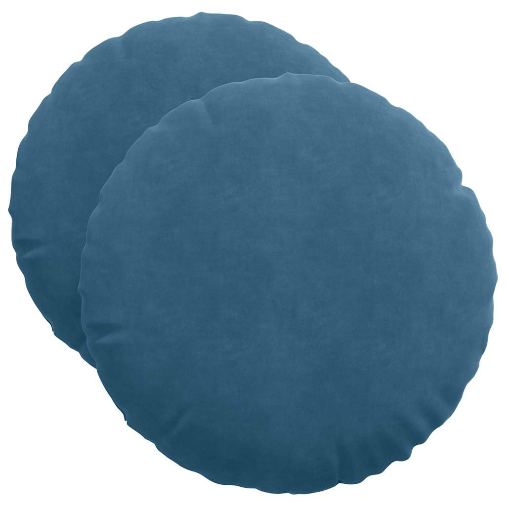 Sėdynių pagalvėlės 2 pcs Mėlyna Ø 40 x 13 cm Aksomas