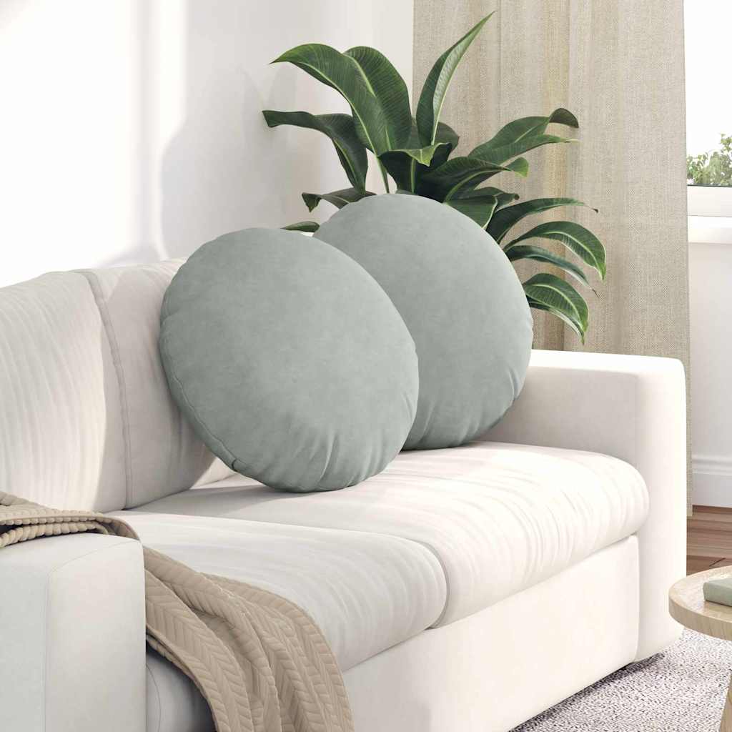 Sėdynių pagalvėlės 2 pcs Šviesiai pilka Ø 40 x 13 cm Aksomas