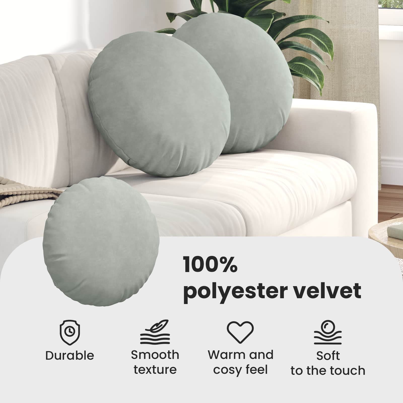 Sėdynių pagalvėlės 2 pcs Šviesiai pilka Ø 40 x 13 cm Aksomas