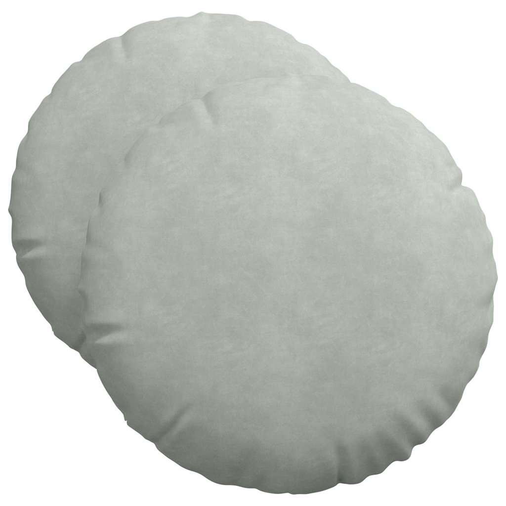 Sėdynių pagalvėlės 2 pcs Šviesiai pilka Ø 40 x 13 cm Aksomas