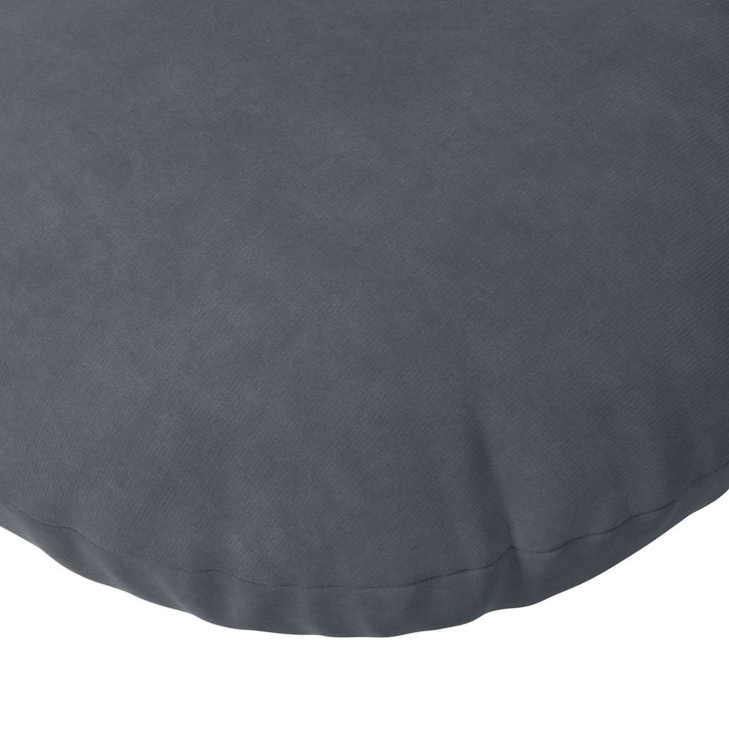 Seat cushions 2 pcs Dark grey Ø 40 x 13 cm Velvet