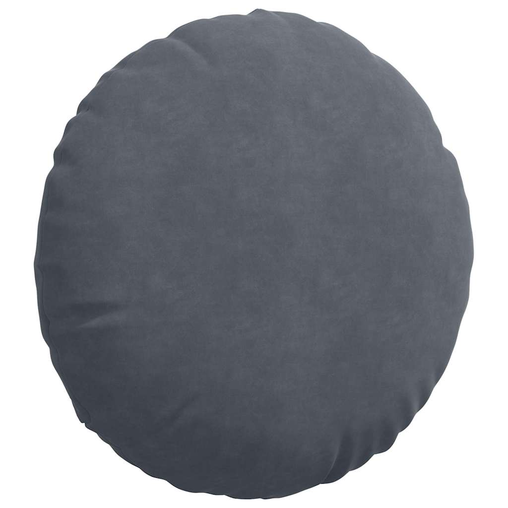 Seat cushions 2 pcs Dark grey Ø 40 x 13 cm Velvet