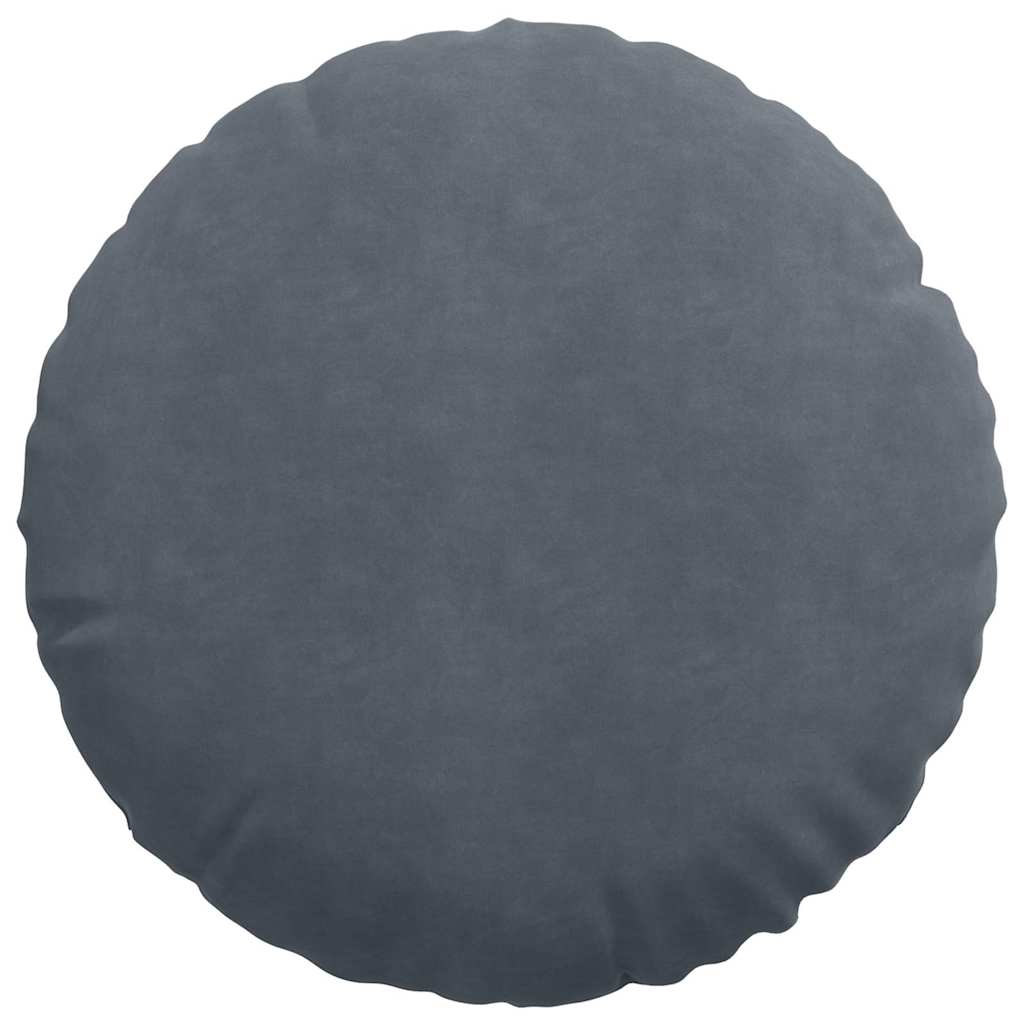Seat cushions 2 pcs Dark grey Ø 40 x 13 cm Velvet