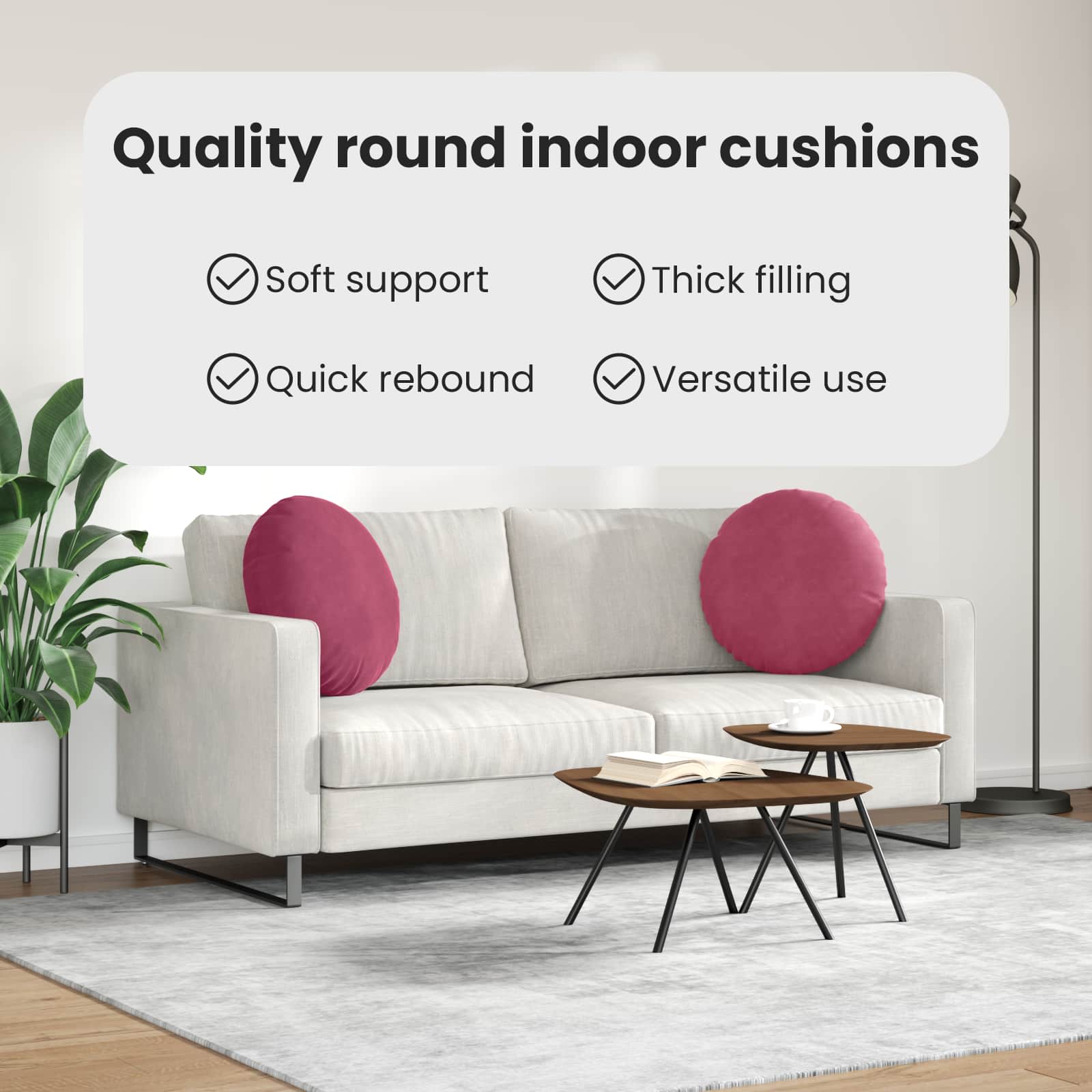 Sėdynių pagalvėlės 2 pcs Vyno raudona Ø 40 x 13 cm Aksomas