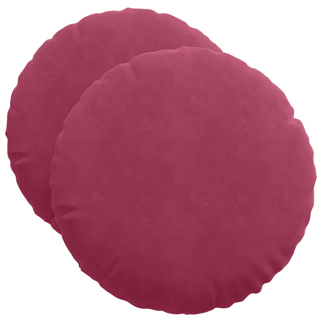 Sėdynių pagalvėlės 2 pcs Vyno raudona Ø 40 x 13 cm Aksomas