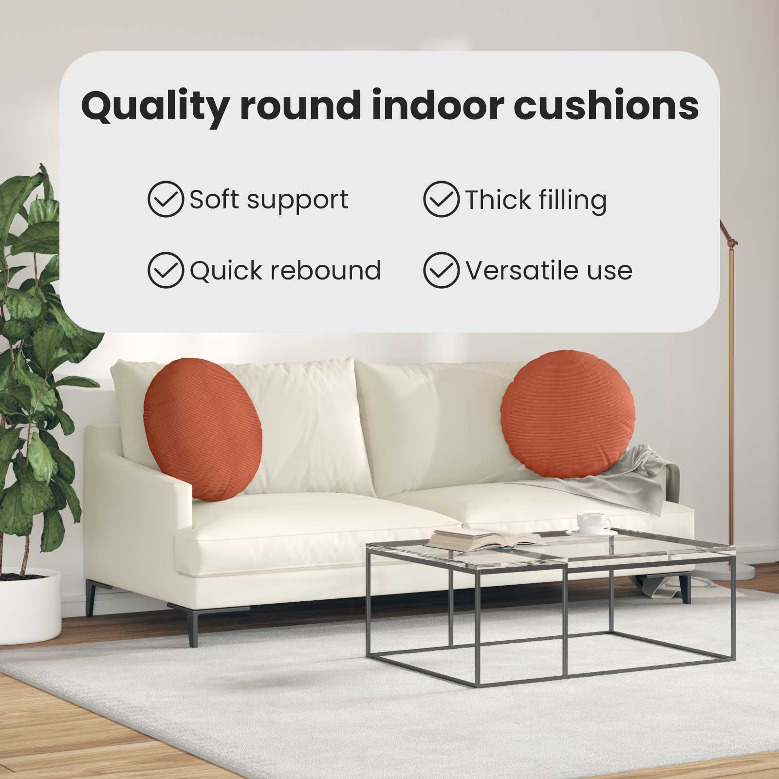 Sėdynių pagalvėlės 2 pcs Raudona oranžinė Ø 50 cm