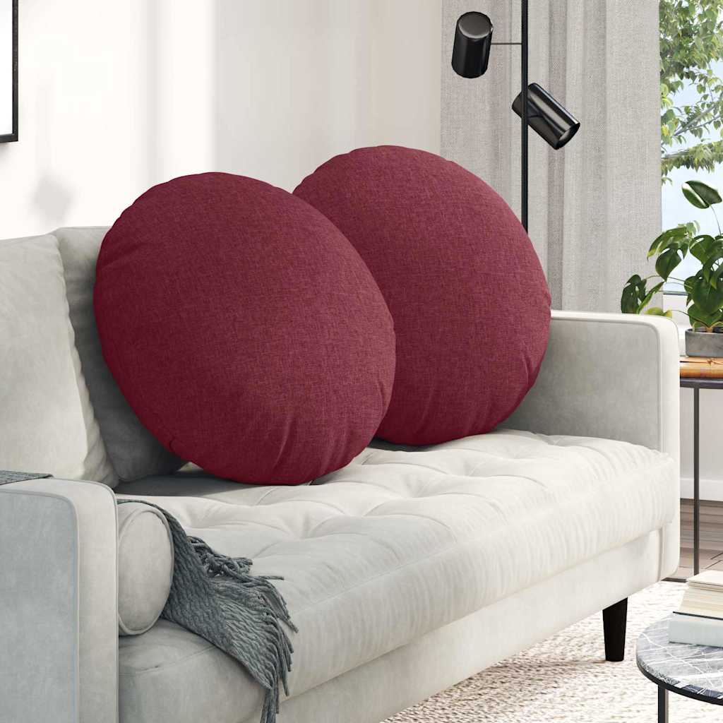 Sėdynių pagalvėlės 2 pcs Vyno raudona Ø60 x 21 cm audinys