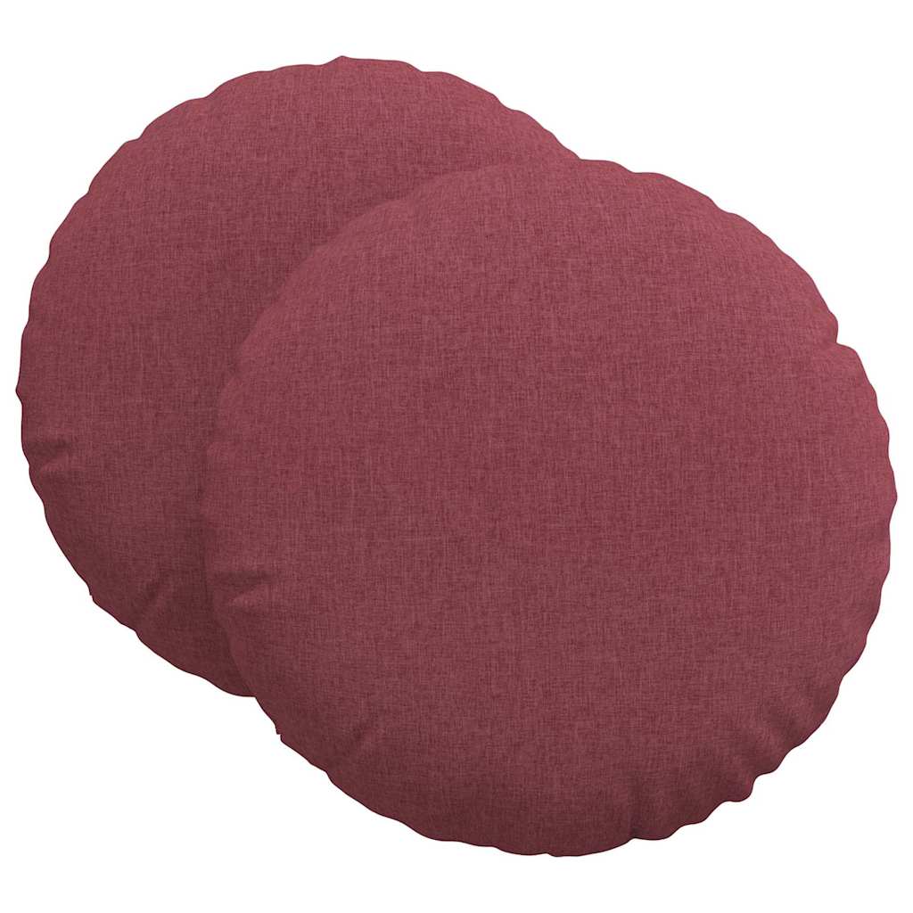 Sėdynių pagalvėlės 2 pcs Vyno raudona Ø60 x 21 cm audinys