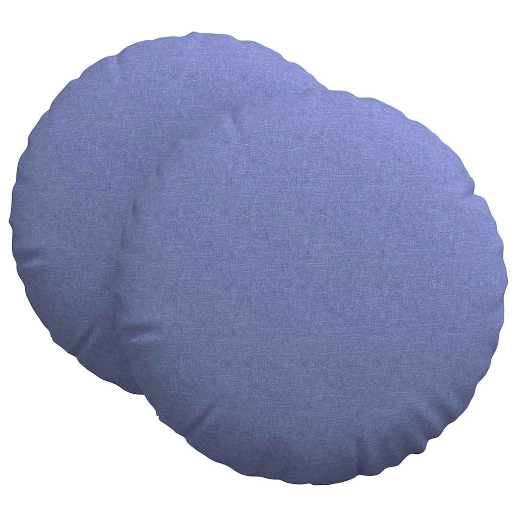 Sėdynių pagalvėlės 2 pcs Džinsinės mėlynos Ø60 x 21 cm audinys