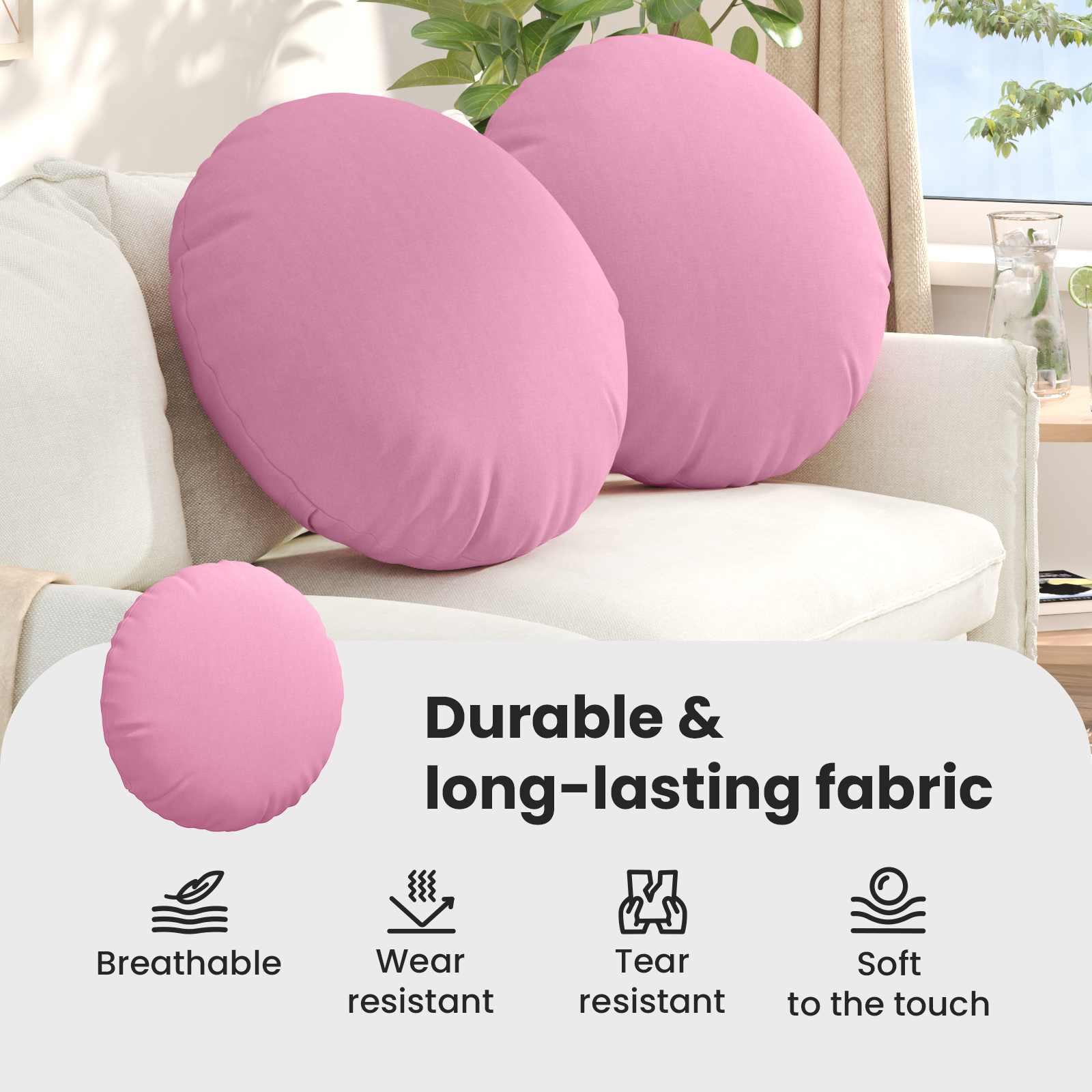 Sėdynių pagalvėlės 2 pcs Rožinė Ø60 x 21 cm audinys