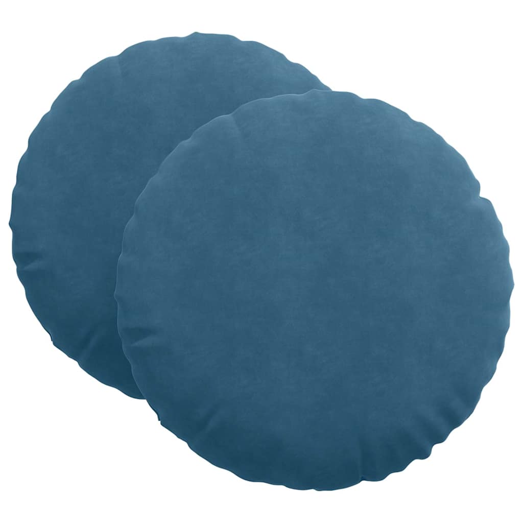Sėdynių pagalvėlės 2 pcs Mėlyna Ø 40 x 13 cm Aksomas