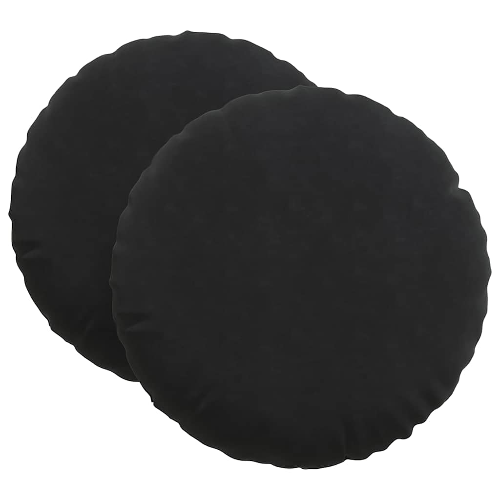 Sėdynių pagalvėlės 2 pcs Juoda Ø 40 x 13 cm Aksomas