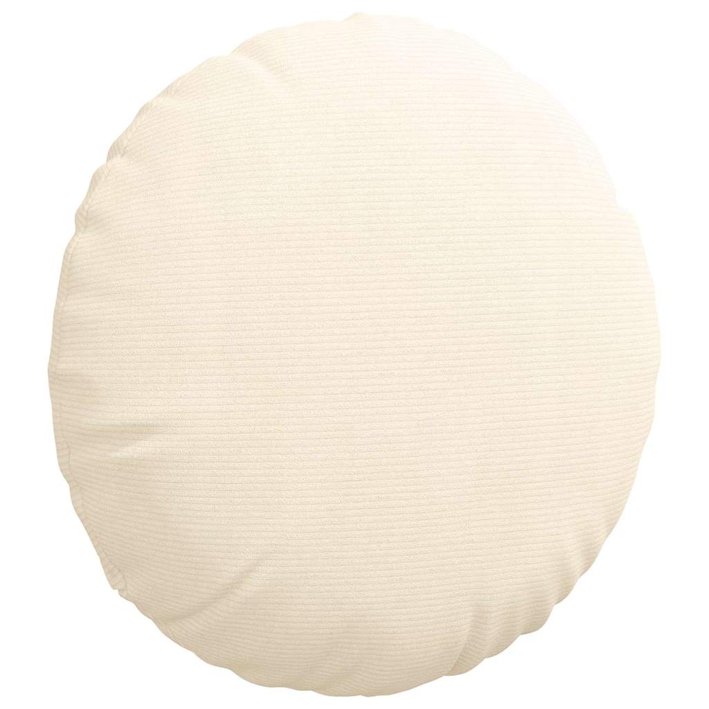 Sėdynių pagalvėlės 2 pcs Kreminė Ø 60 cm Kordūrinis audinys