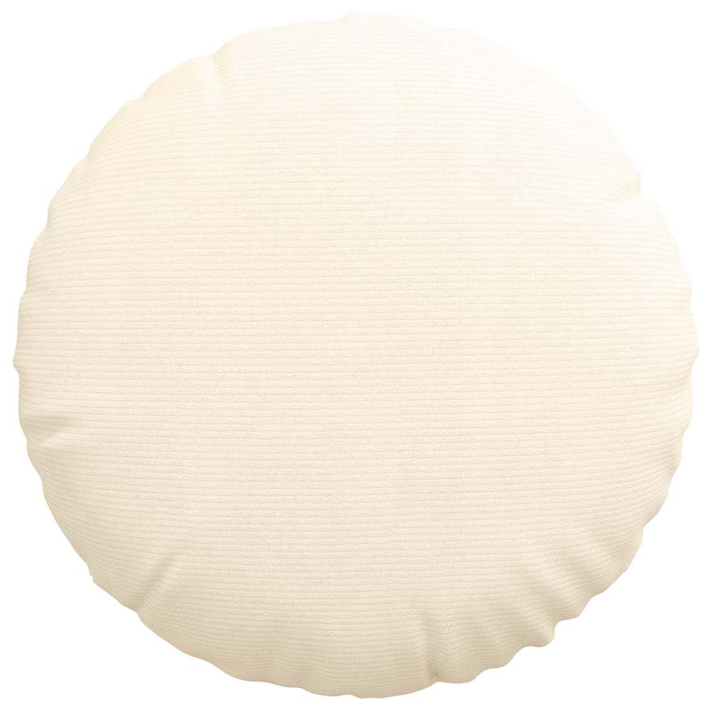 Sėdynių pagalvėlės 2 pcs Kreminė Ø 60 cm Kordūrinis audinys