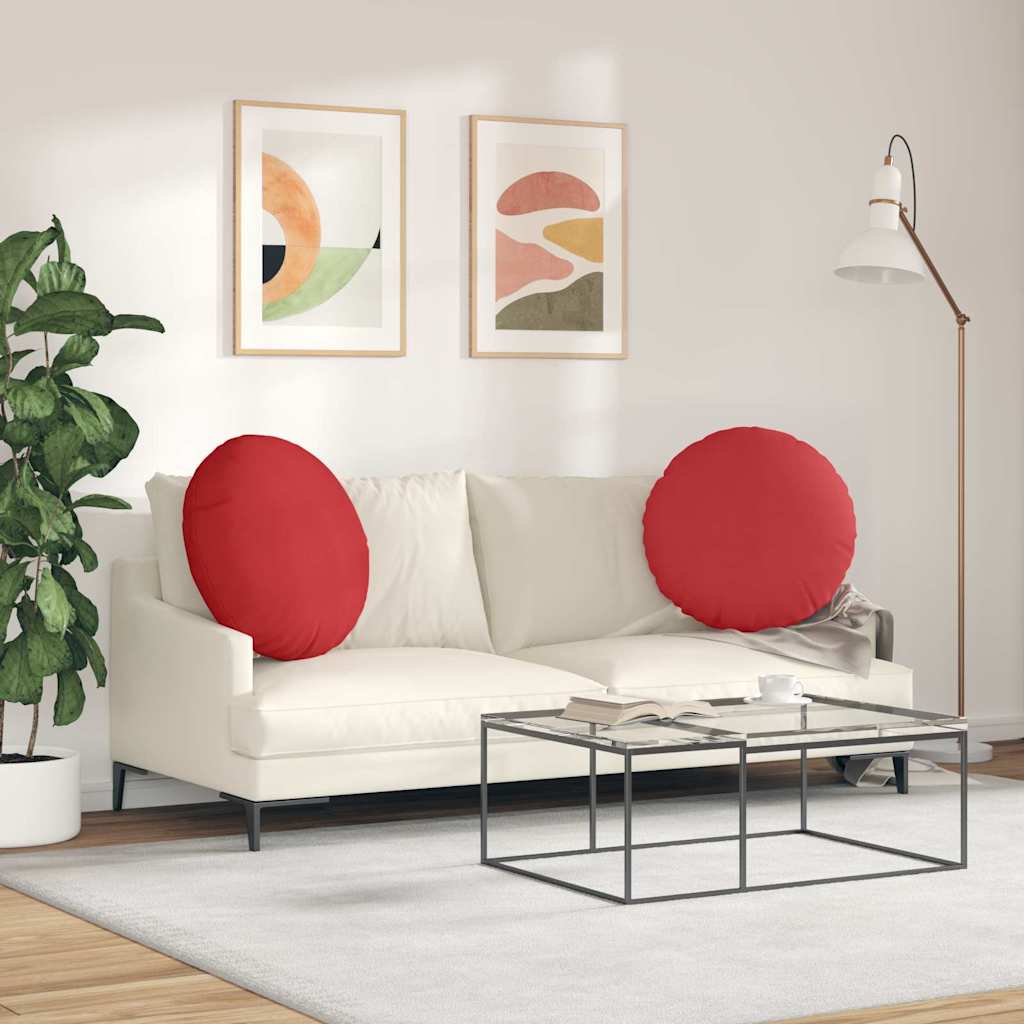 Sėdynių pagalvėlės 2 pcs Raudona Ø80 x 29 cm audinys
