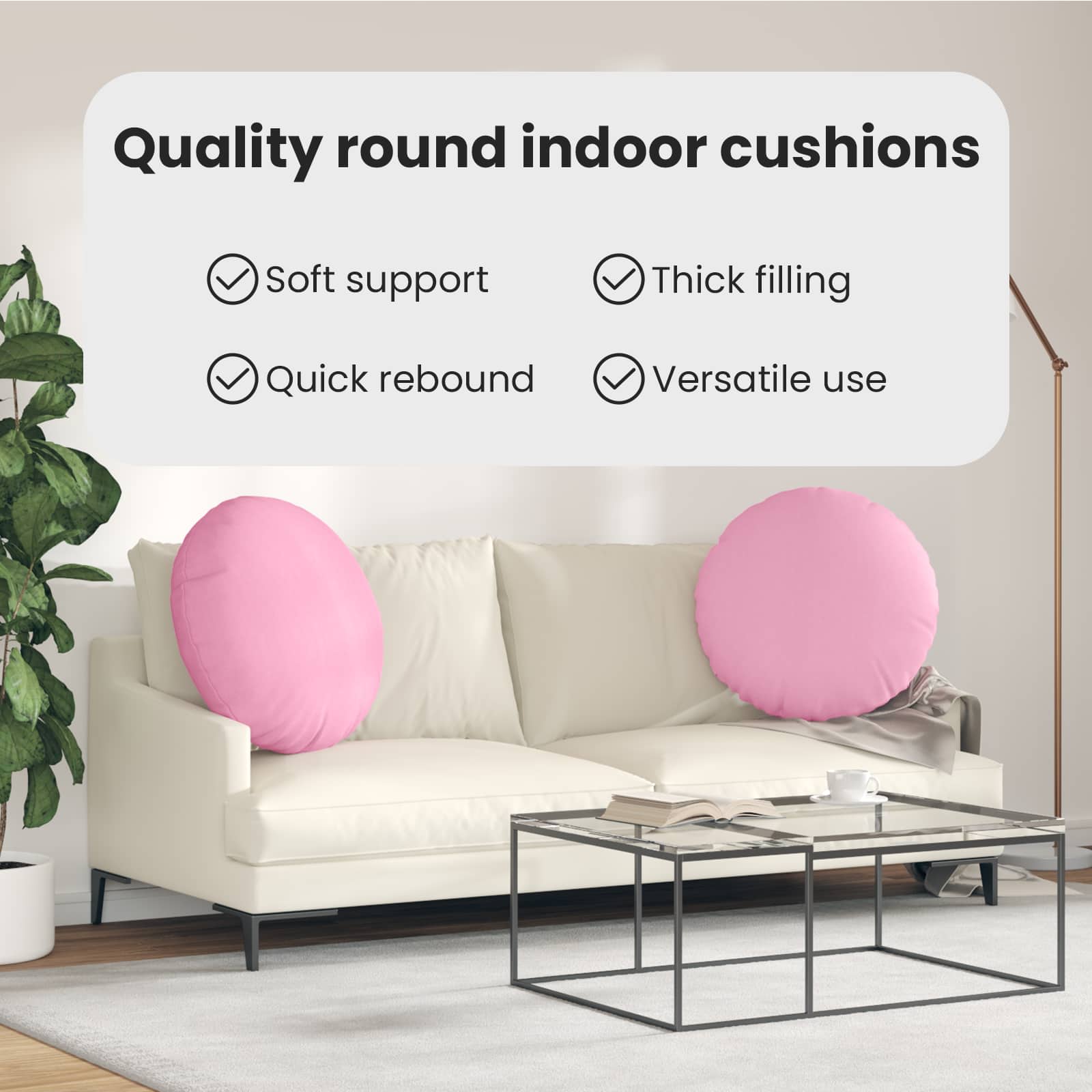 Sėdynių pagalvėlės 2 pcs Rožinė Ø80 x 29 cm audinys