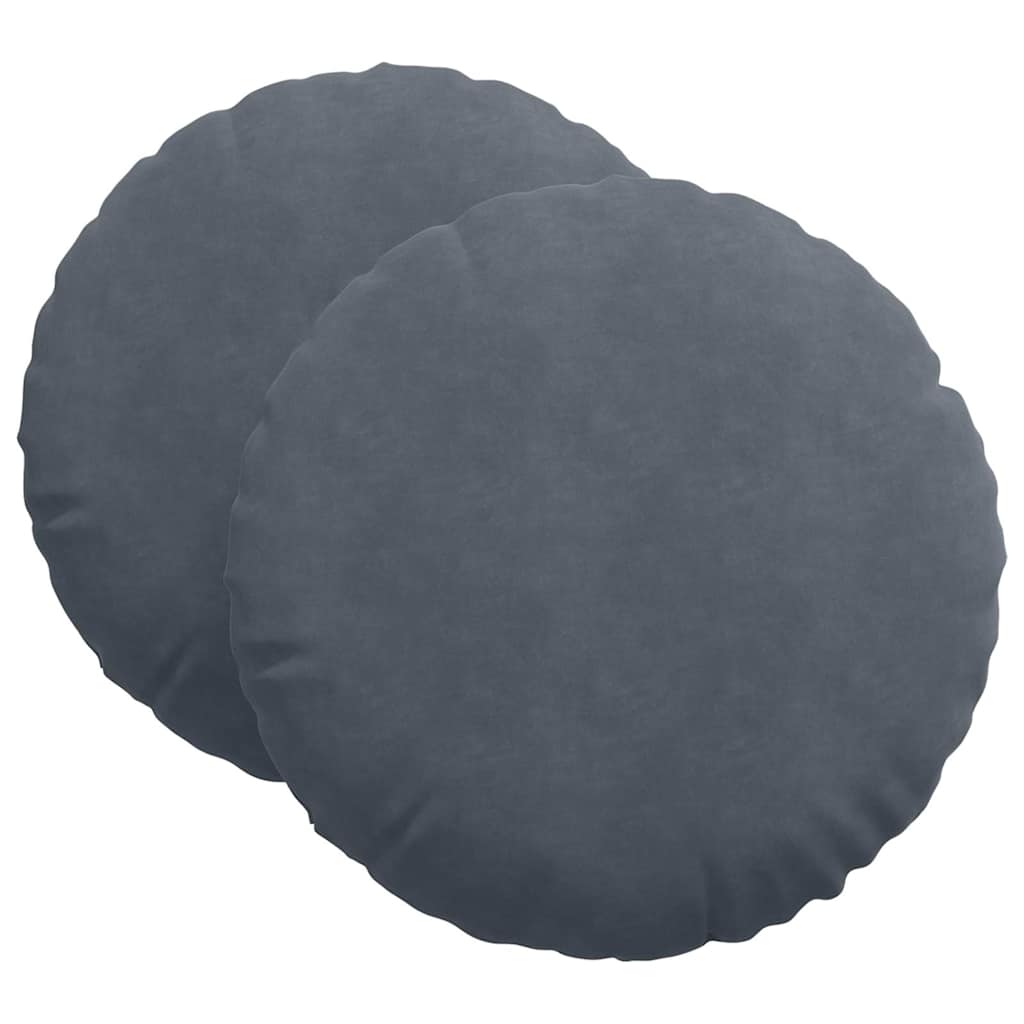 Sėdynių pagalvėlės 2 pcs Tamsiai pilka Ø 40 x 13 cm Aksomas