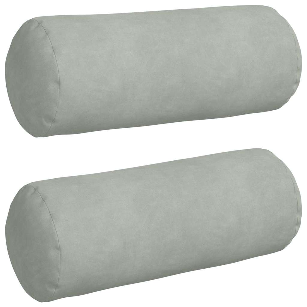 Pagalvės 2 pcs Šviesiai pilka Ø 15 x 40 cm Kordūrinis audinys