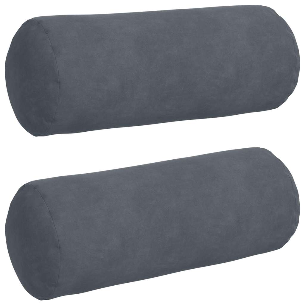 Pagalvės 2 pcs Tamsiai pilka Ø 15 x 40 cm Kordūrinis audinys