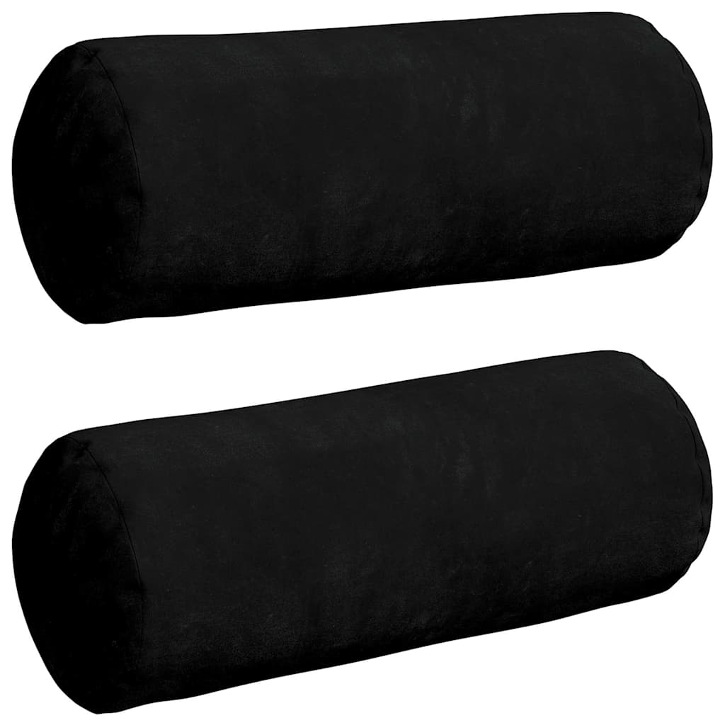Pagalvės 2 pcs Juoda Ø 15 x 40 cm Mikropluošto audinys