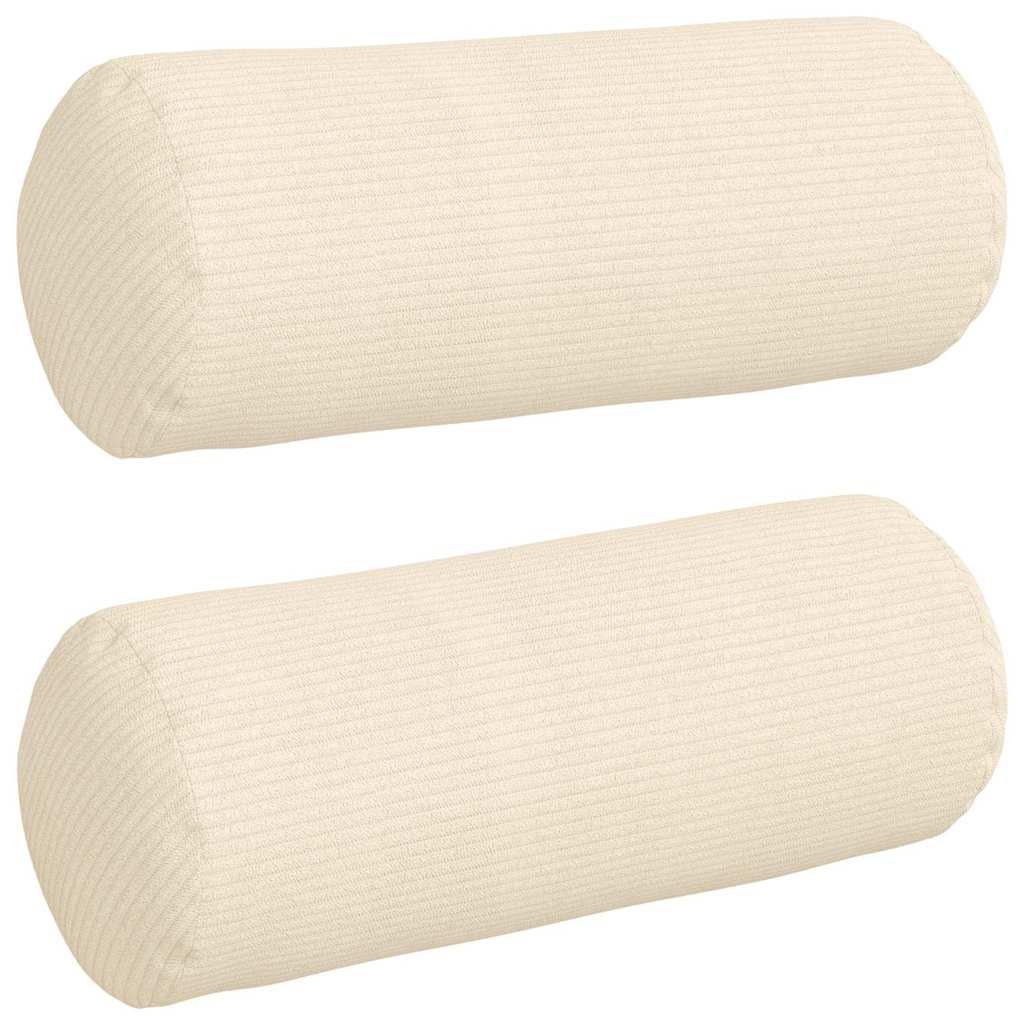 Pagalvės 2 pcs Kreminė Ø 15 x 40 cm Kordūrinis audinys