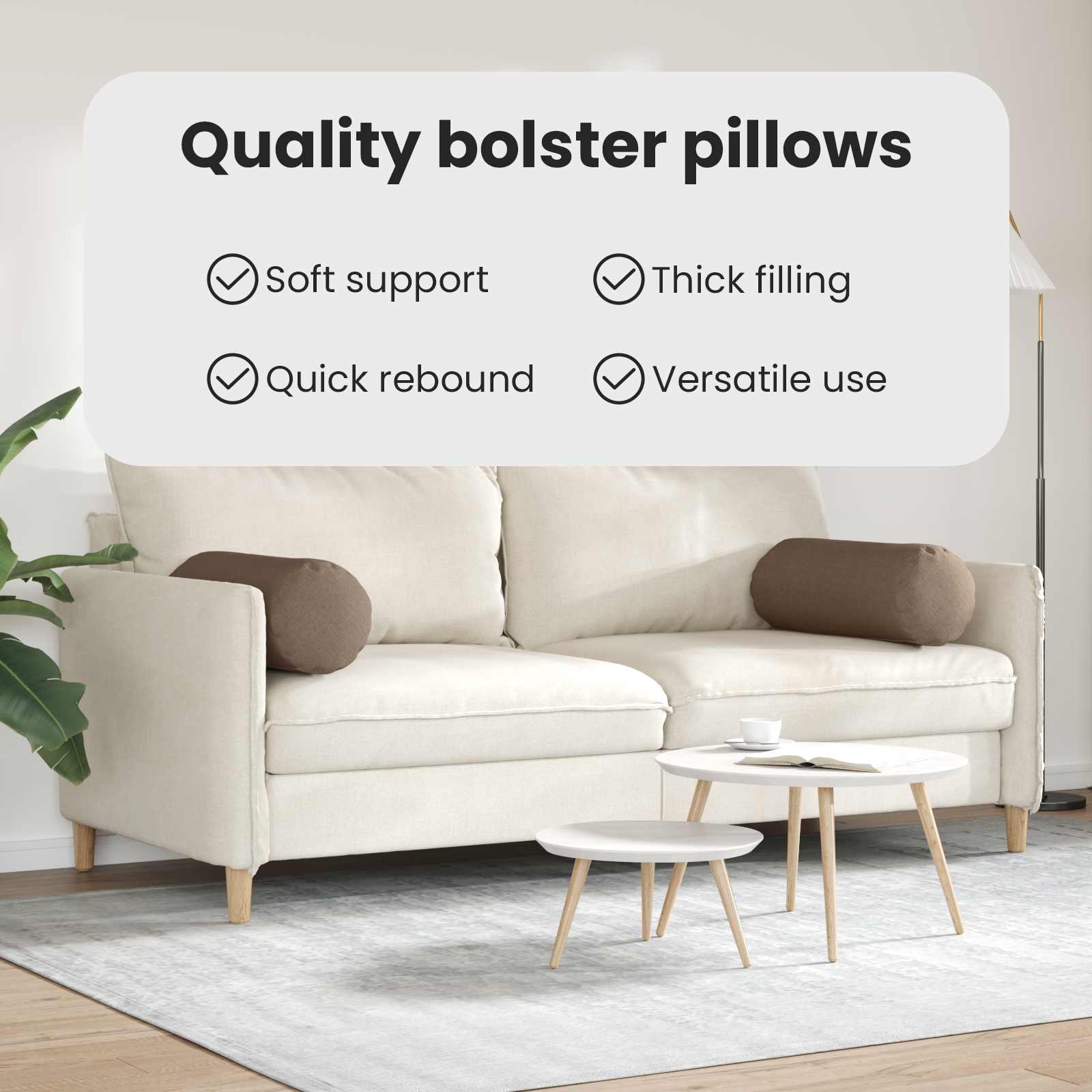 Pagalvės 2 pcs Ruda Ø 25 x 70 cm audinys