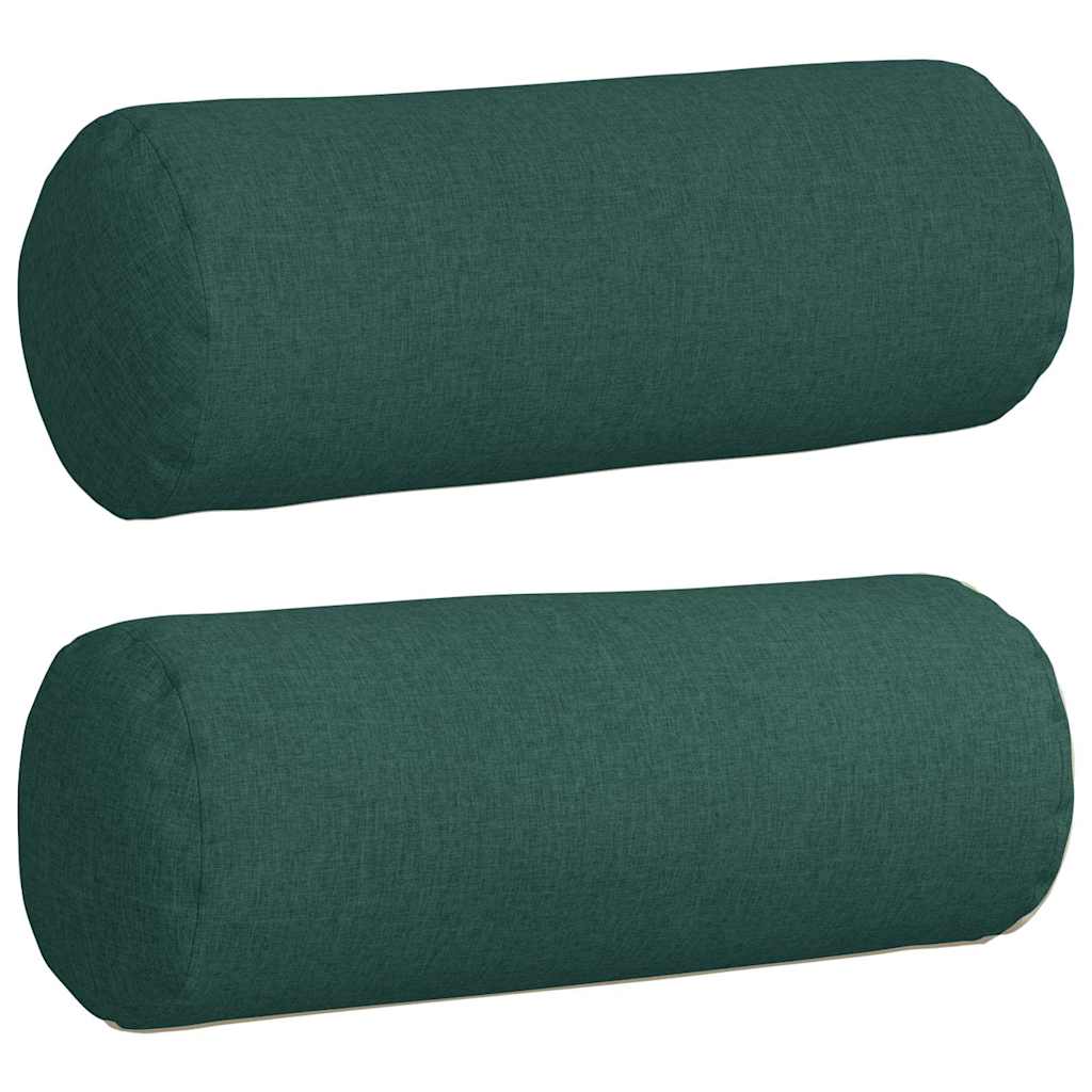 Pagalvės 2 pcs Tamsiai žalia Ø 25 x 70 cm audinys