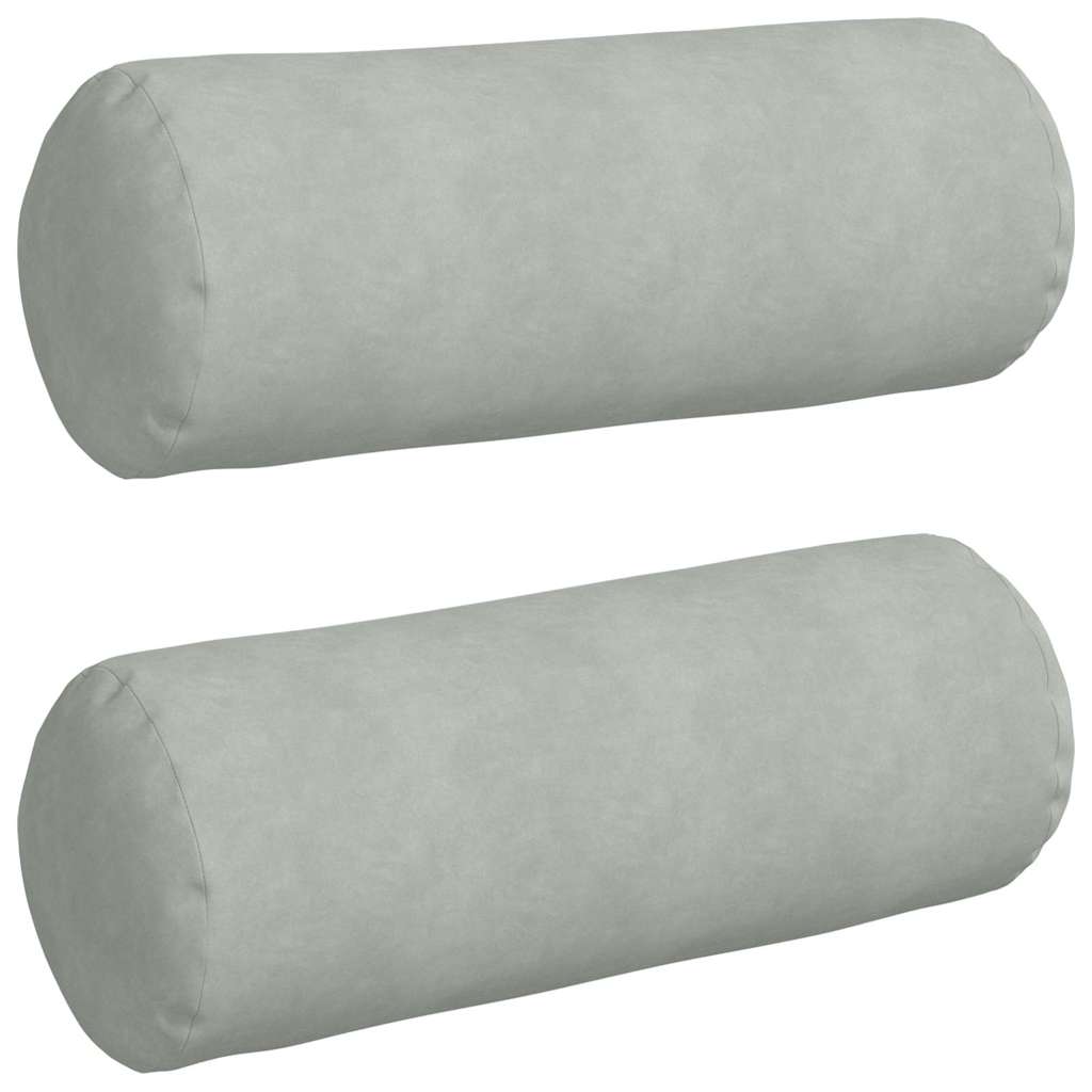 Pagalvės 2 pcs Šviesiai pilka Ø 25 x 70 cm Kordūrinis audinys