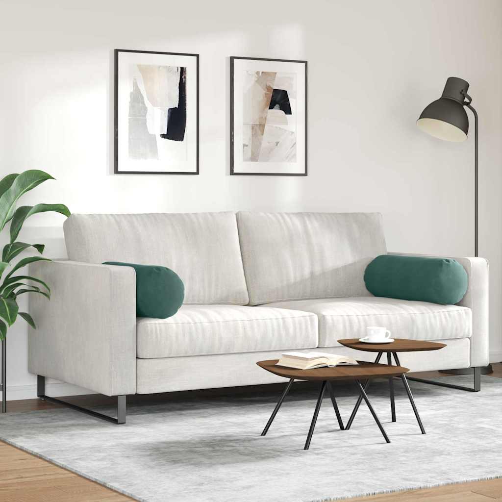 Pagalvės 2 pcs Tamsiai žalia Ø 25 x 70 cm Kordūrinis audinys