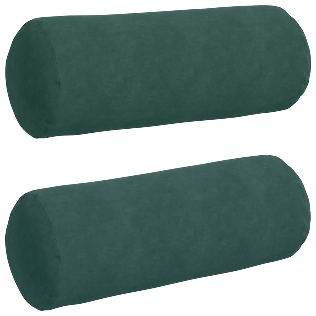 Pagalvės 2 pcs Tamsiai žalia Ø 25 x 70 cm Kordūrinis audinys