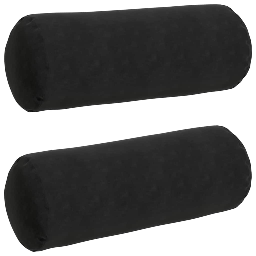 Pagalvės 2 pcs Juoda Ø 25 x 70 cm Kordūrinis audinys