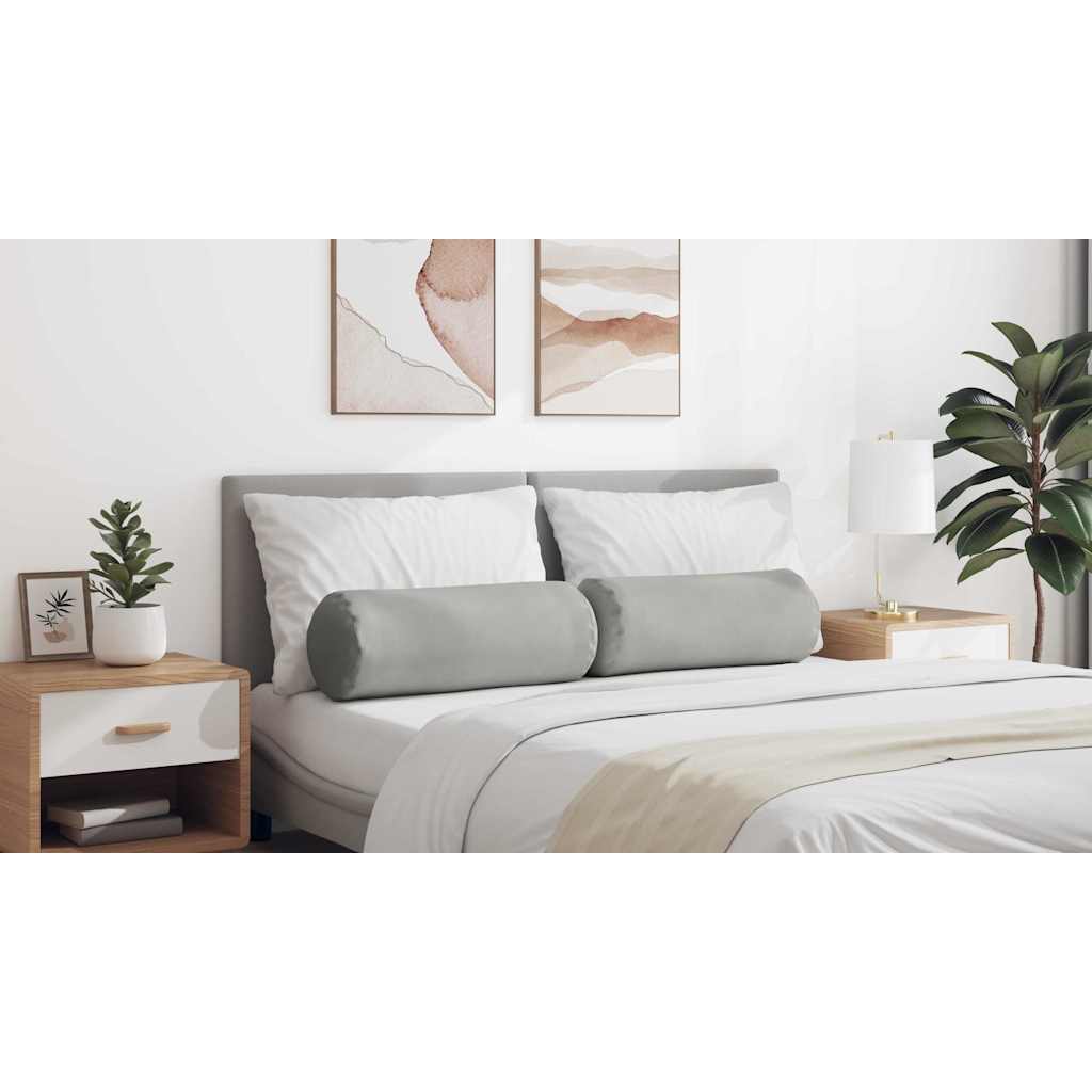 Pagalvės 2 pcs Šviesiai pilka Ø 25 x 70 cm Mikropluošto audinys