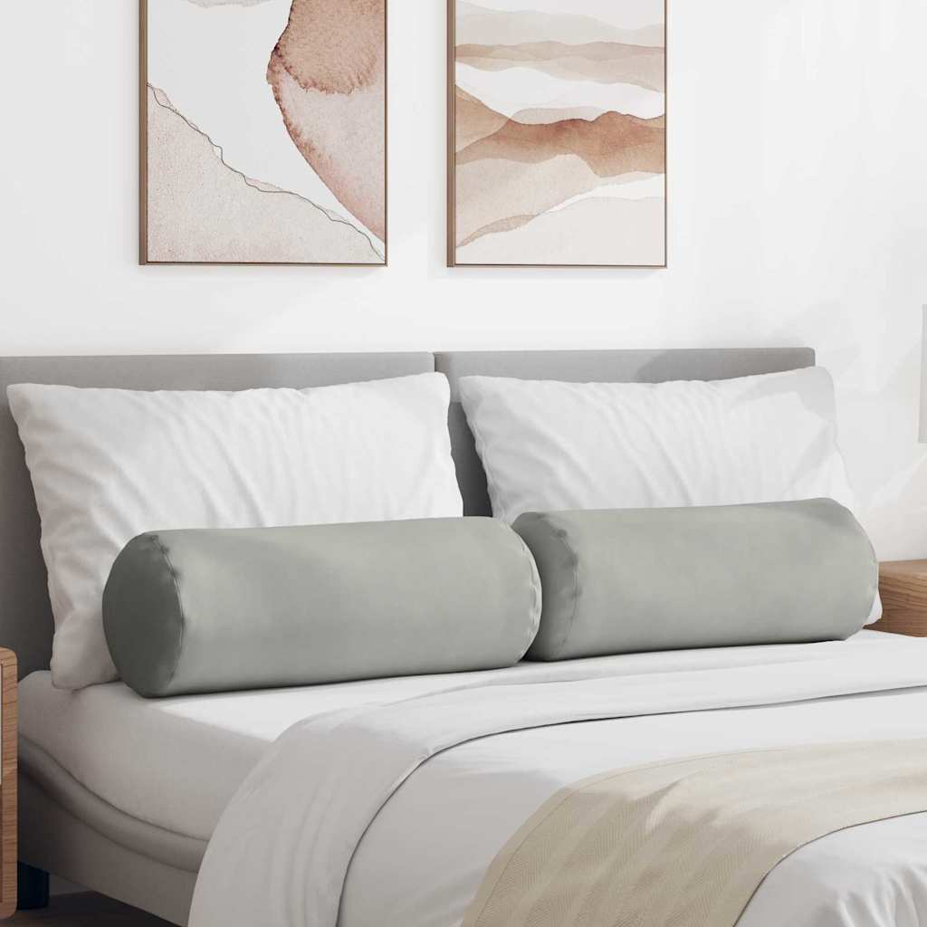 Spilveni 2 gab. Gaiši pelēki Ø 25 x 70 cm Mikrošķiedras audums