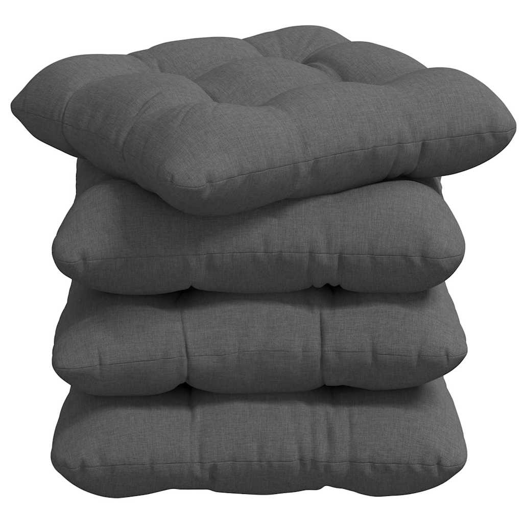 Sėdynių pagalvėlės 4 pcs Tamsiai pilka 40 x 40 x 12 cm audinys