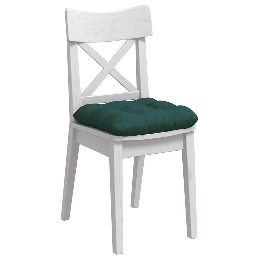 Sēdekļu spilveni 4 gab. Tumši zaļš 40 x 40 x 12 cm audums